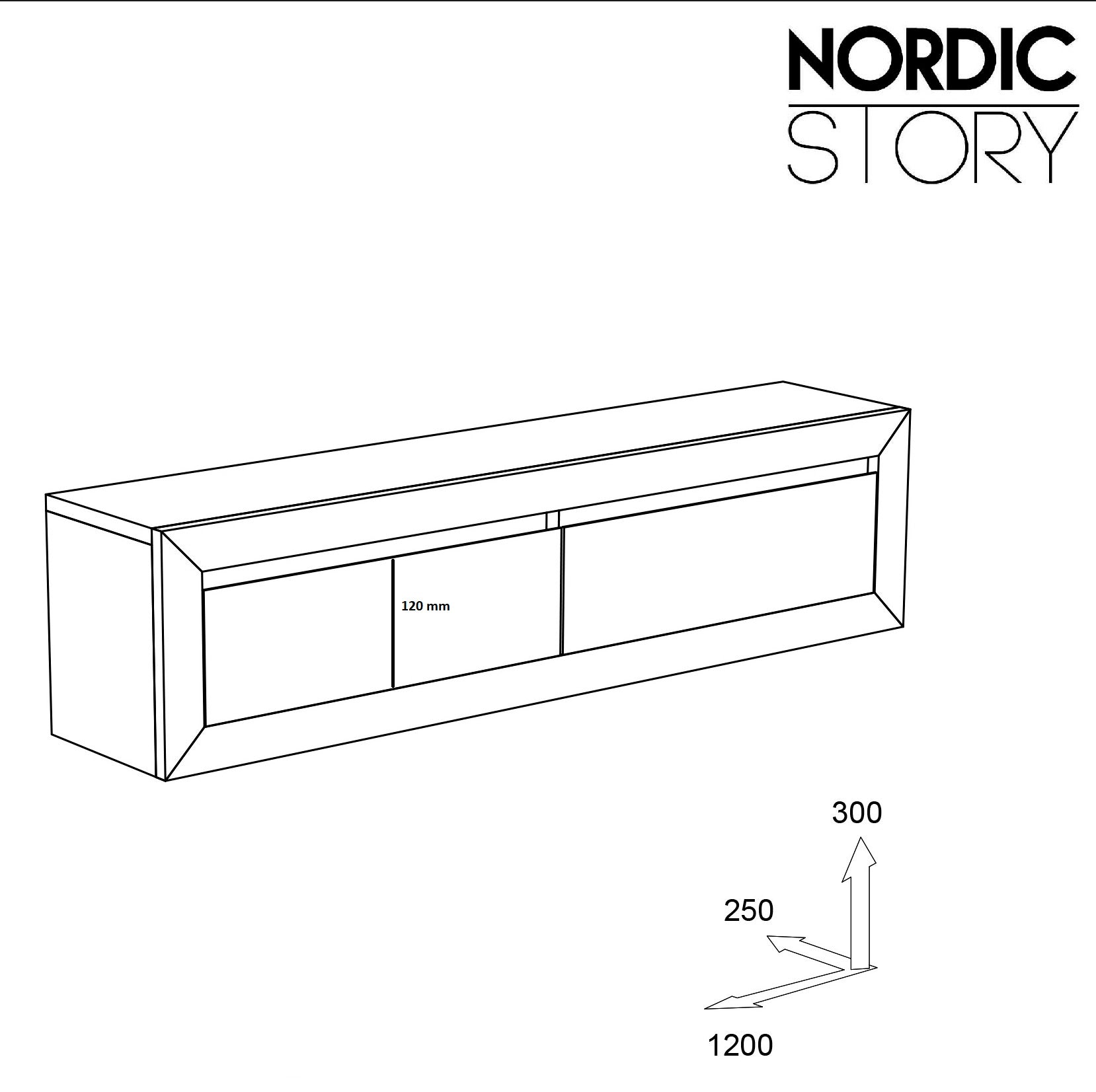 NordicStory consola aparador flotante de madera maciza de roble